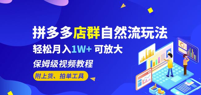 拼多多店群自然流玩法，轻松月入1W+保姆级视频教程（附上货、拍单工具）九峰网创-分享创业资讯-最新网络创业项目-分享最新赚钱项目九峰网创