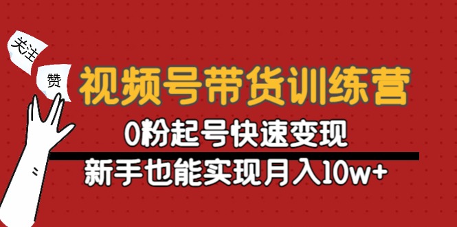 视频号带货训练营：0粉起号快速变现，新手也能实现月入10w+九峰网创-分享创业资讯-最新网络创业项目-分享最新赚钱项目九峰网创