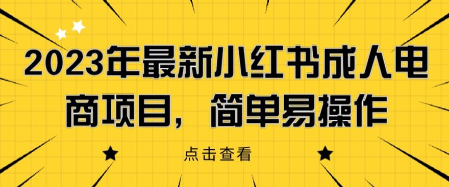 2023年最新小红书成人电商项目，简单易操作【详细教程】【揭秘】九峰网创-分享创业资讯-最新网络创业项目-分享最新赚钱项目九峰网创