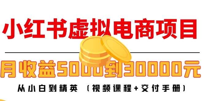 小红书虚拟电商项目：从小白到精英 月收益5000到30000 (视频课程+交付手册)九峰网创-分享创业资讯-最新网络创业项目-分享最新赚钱项目九峰网创