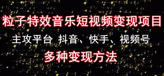 黄岛主《粒子特效音乐短视频变现项目》主攻平台抖音、快手、视频号多种变现方法九峰网创-分享创业资讯-最新网络创业项目-分享最新赚钱项目九峰网创