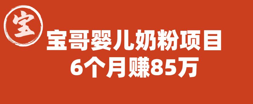 宝哥婴儿奶粉项目，6个月赚85w【图文非视频】【揭秘】九峰网创-分享创业资讯-最新网络创业项目-分享最新赚钱项目九峰网创