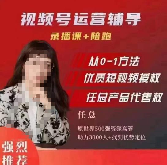 任姐视频号运营，懂老板的任总视频号短视频运营，从0到1做视频号课程九峰网创-分享创业资讯-最新网络创业项目-分享最新赚钱项目九峰网创