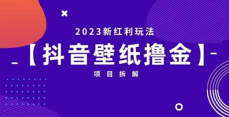 抖音壁纸小程序创作者撸金项目，2023新红利玩法【项目拆解】九峰网创-分享创业资讯-最新网络创业项目-分享最新赚钱项目九峰网创