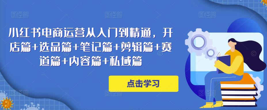 小红书电商运营从入门到精通，开店篇+选品篇+笔记篇+剪辑篇+赛道篇+内容篇+私域篇九峰网创-分享创业资讯-最新网络创业项目-分享最新赚钱项目九峰网创