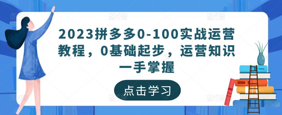 2023拼多多0-100实战运营教程，0基础起步，运营知识一手掌握九峰网创-分享创业资讯-最新网络创业项目-分享最新赚钱项目九峰网创