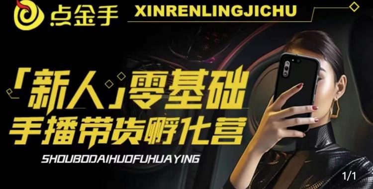 2023点金手·新人零基础手播带货孵化营：账号运营篇+主播话术篇+数据流量篇等九峰网创-分享创业资讯-最新网络创业项目-分享最新赚钱项目九峰网创