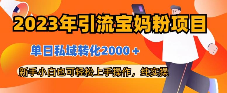 2023年引流宝妈粉项目，单日私域转化2000＋，新手小白也可轻松上手操作，纯实操九峰网创-分享创业资讯-最新网络创业项目-分享最新赚钱项目九峰网创