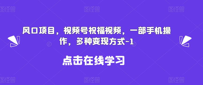 新风口项目，视频号祝福视频，一部手机操作，多种变现方式【揭秘】九峰网创-分享创业资讯-最新网络创业项目-分享最新赚钱项目九峰网创