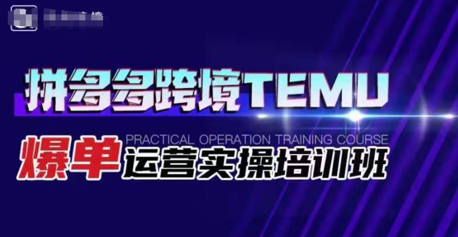 拼多多跨境TEMU爆单运营实操培训班，海外拼多多的选品、运营、爆单九峰网创-分享创业资讯-最新网络创业项目-分享最新赚钱项目九峰网创
