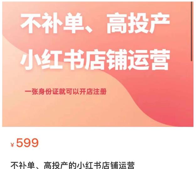 不补单、高投产的小红书店铺运营，一张身份证就可以开店注册九峰网创-分享创业资讯-最新网络创业项目-分享最新赚钱项目九峰网创