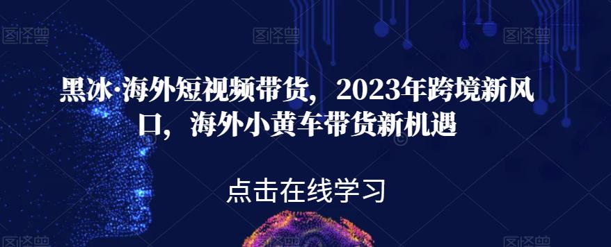 黑冰·海外短视频带货，2023年跨境新风口，海外小黄车带货新机遇九峰网创-分享创业资讯-最新网络创业项目-分享最新赚钱项目九峰网创