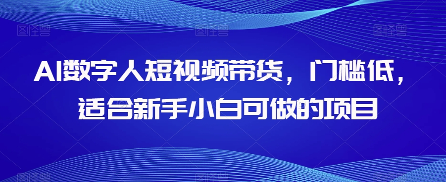 AI数字人短视频带货，门槛低，适合新手小白可做的项目九峰网创-分享创业资讯-最新网络创业项目-分享最新赚钱项目九峰网创