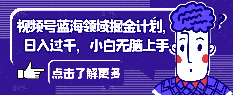 视频号蓝海领域掘金计划，日入过千，小白无脑上手【揭秘】九峰网创-分享创业资讯-最新网络创业项目-分享最新赚钱项目九峰网创