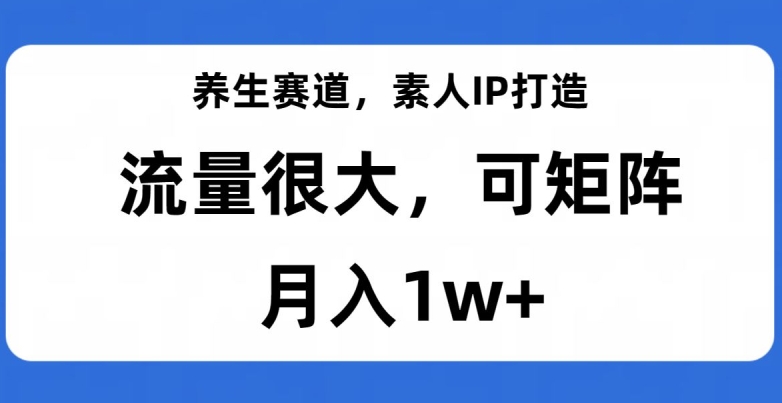 养生赛道，素人IP打造，流量很大，可矩阵，月入1w+【揭秘】九峰网创-分享创业资讯-最新网络创业项目-分享最新赚钱项目九峰网创