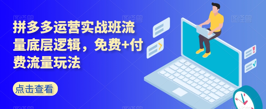 拼多多运营实战班流量底层逻辑，免费+付费流量玩法九峰网创-分享创业资讯-最新网络创业项目-分享最新赚钱项目九峰网创