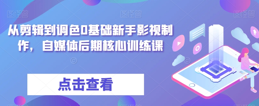 从剪辑到调色0基础新手影视制作，自媒体后期核心训练课九峰网创-分享创业资讯-最新网络创业项目-分享最新赚钱项目九峰网创