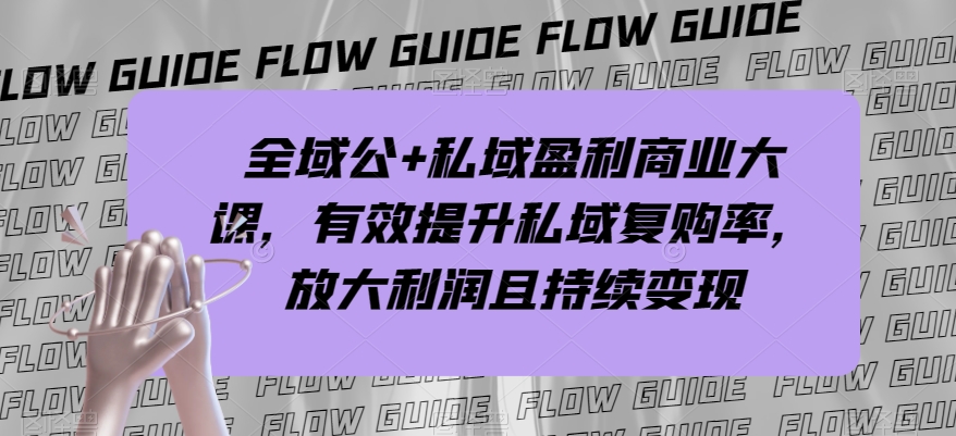全域公+私域盈利商业大课，有效提升私域复购率，放大利润且持续变现九峰网创-分享创业资讯-最新网络创业项目-分享最新赚钱项目九峰网创