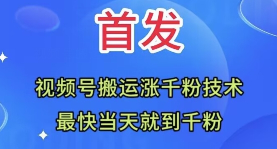 全网首发：视频号无脑搬运涨千粉技术，最快当天到千粉【揭秘】九峰网创-分享创业资讯-最新网络创业项目-分享最新赚钱项目九峰网创