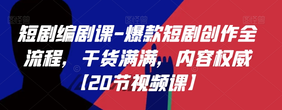 短剧编剧课-爆款短剧创作全流程，干货满满，内容权威【20节视频课】九峰网创-分享创业资讯-最新网络创业项目-分享最新赚钱项目九峰网创