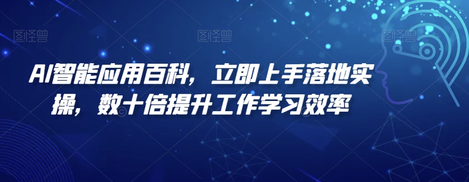 AI智能应用百科，​立即上手落地实操，数十倍提升工作学习效率九峰网创-分享创业资讯-最新网络创业项目-分享最新赚钱项目九峰网创