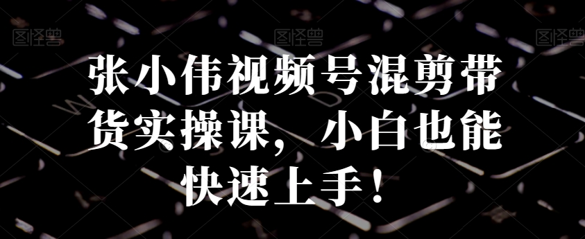 张小伟视频号混剪带货实操课，小白也能快速上手！九峰网创-分享创业资讯-最新网络创业项目-分享最新赚钱项目九峰网创