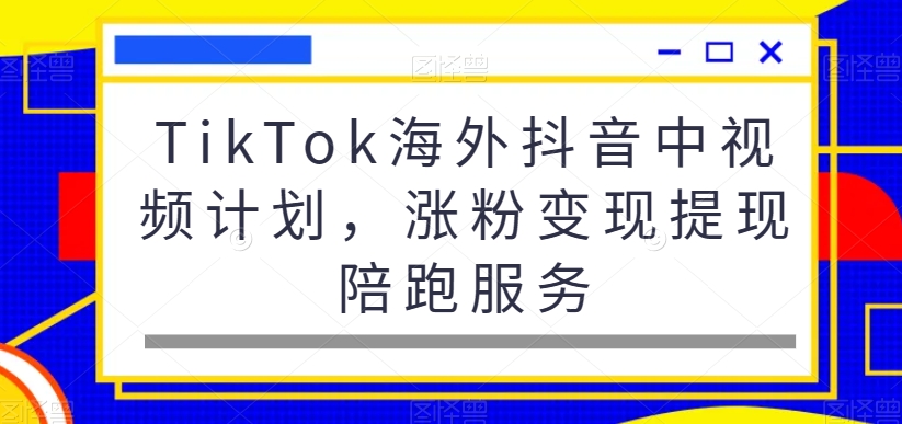 TikTok海外抖音中视频计划，涨粉变现提现陪跑服务九峰网创-分享创业资讯-最新网络创业项目-分享最新赚钱项目九峰网创