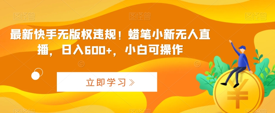 最新快手无版权违规！蜡笔小新无人直播，日入600+，小白可操作九峰网创-分享创业资讯-最新网络创业项目-分享最新赚钱项目九峰网创