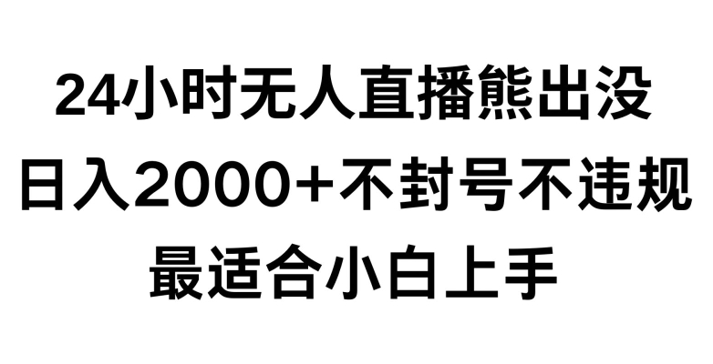 快手24小时无人直播熊出没，不封直播间，不违规，日入2000+，最适合小白上手，保姆式教学九峰网创-分享创业资讯-最新网络创业项目-分享最新赚钱项目九峰网创
