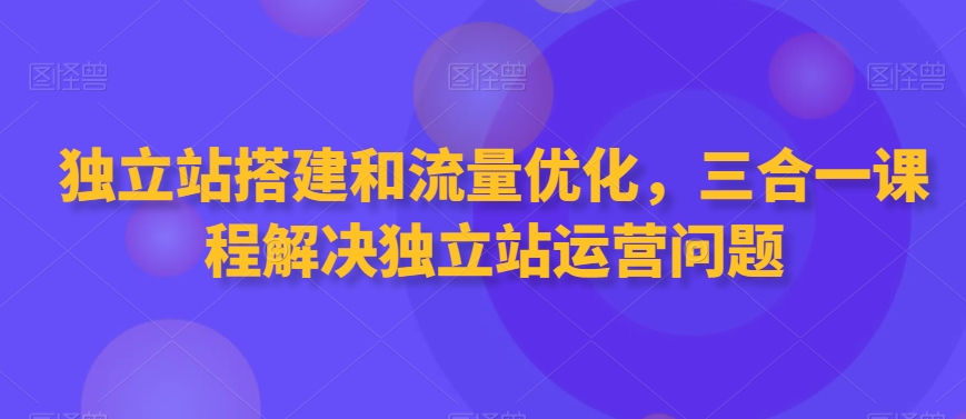 独立站搭建和流量优化，三合一课程解决独立站运营问题九峰网创-分享创业资讯-最新网络创业项目-分享最新赚钱项目九峰网创