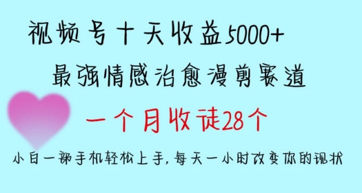 十天收益5000+，多平台捞金，视频号情感治愈漫剪，一个月收徒28个，小白一部手机轻松上手九峰网创-分享创业资讯-最新网络创业项目-分享最新赚钱项目九峰网创