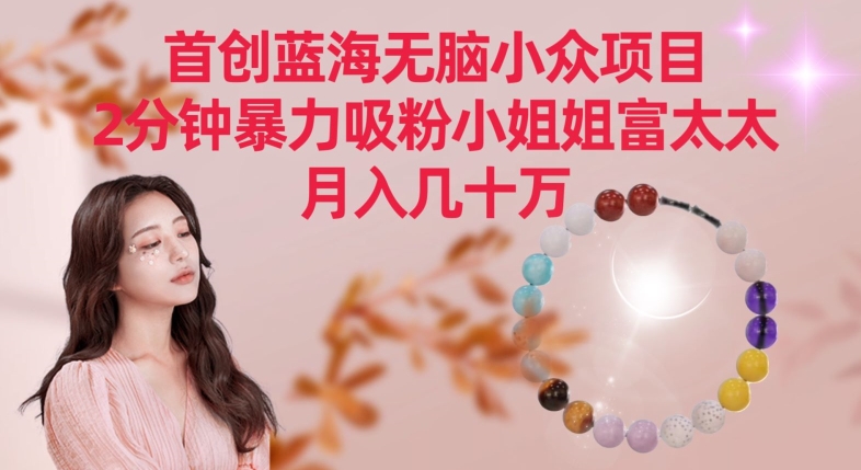 首创蓝海无脑小众项目，2分钟暴力吸粉小姐姐富太太，月入几十万九峰网创-分享创业资讯-最新网络创业项目-分享最新赚钱项目九峰网创