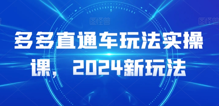多多直通车玩法实操课，2024新玩法九峰网创-分享创业资讯-最新网络创业项目-分享最新赚钱项目九峰网创