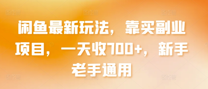 闲鱼最新玩法，靠买副业项目，一天收700+，新手老手通用九峰网创-分享创业资讯-最新网络创业项目-分享最新赚钱项目九峰网创