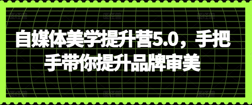 自媒体美学提升营5.0，手把手带你提升品牌审美九峰网创-分享创业资讯-最新网络创业项目-分享最新赚钱项目九峰网创