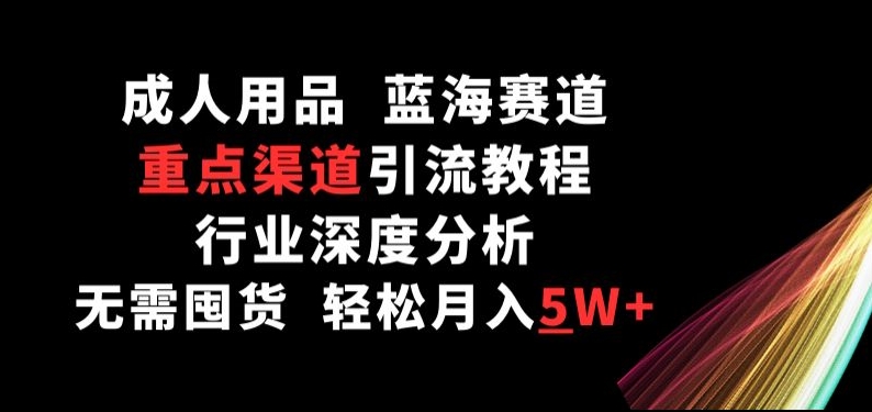 成人用品，蓝海赛道，重点渠道引流教程，行业深度分析，无需囤货，轻松月入5W+九峰网创-分享创业资讯-最新网络创业项目-分享最新赚钱项目九峰网创