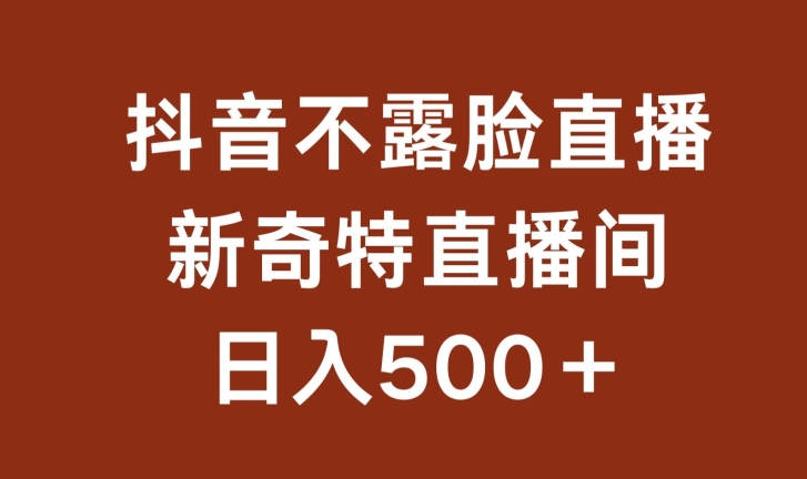 不露脸挂机直播，新奇特直播间，日入500+九峰网创-分享创业资讯-最新网络创业项目-分享最新赚钱项目九峰网创