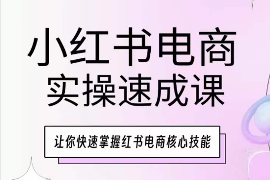 小红书电商实操速成课，让你快速掌握红书电商核心技能九峰网创-分享创业资讯-最新网络创业项目-分享最新赚钱项目九峰网创