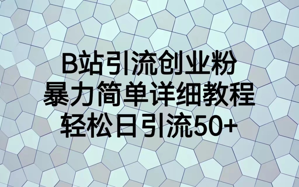 B站引流创业粉，暴力简单详细教程，轻松日引流50+九峰网创-分享创业资讯-最新网络创业项目-分享最新赚钱项目九峰网创