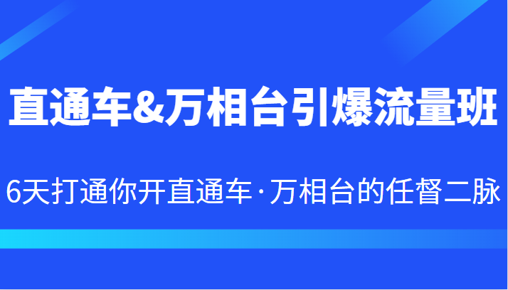 直通车&万相台引爆流量班 6天打通你开直通车·万相台的任督二脉九峰网创-分享创业资讯-最新网络创业项目-分享最新赚钱项目九峰网创
