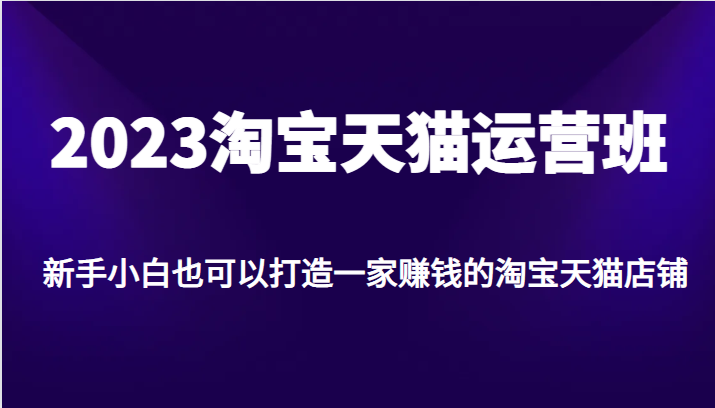 2023淘宝天猫运营班，新手小白也可以打造一家赚钱的淘宝天猫店铺九峰网创-分享创业资讯-最新网络创业项目-分享最新赚钱项目九峰网创