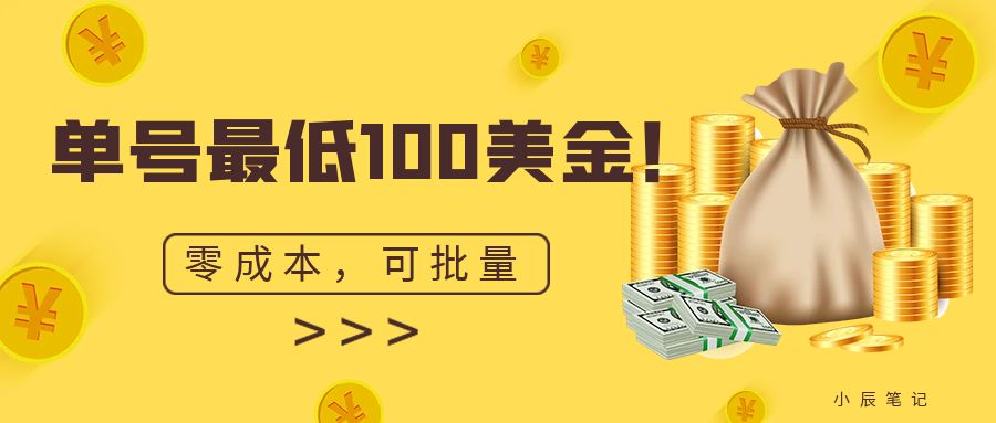 单号最低100美金，零成本，小白无脑操作。可复制，可扩大。九峰网创-分享创业资讯-最新网络创业项目-分享最新赚钱项目九峰网创