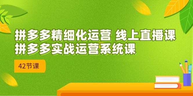 2023年8月新课-拼多多精细化运营 线上直播课：拼多多实战运营系统课-42节九峰网创-分享创业资讯-最新网络创业项目-分享最新赚钱项目九峰网创