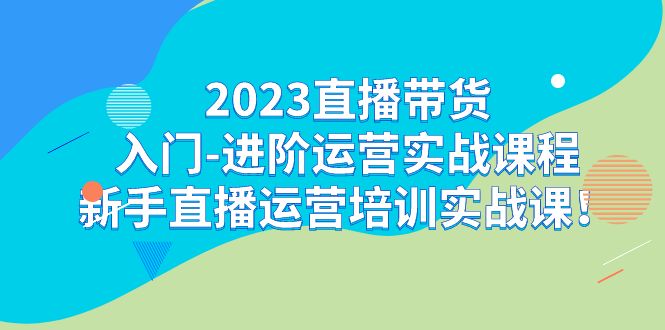 2023直播带货入门-进阶运营实战课程：新手直播运营培训实战课九峰网创-分享创业资讯-最新网络创业项目-分享最新赚钱项目九峰网创