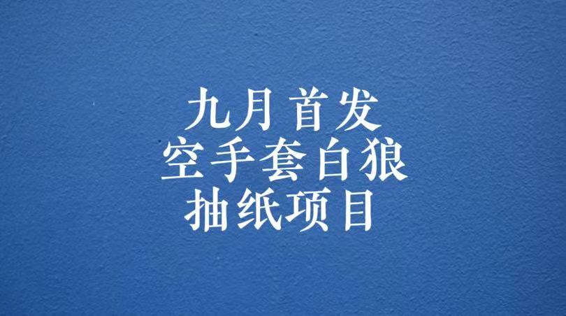 0成本，日入100-500空手套白狼抽纸项目，保姆级教学九峰网创-分享创业资讯-最新网络创业项目-分享最新赚钱项目九峰网创