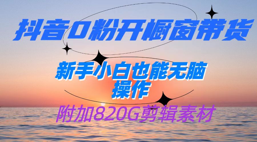 抖音0粉开橱窗带货，日入500+，新手小白也能无脑操作【附加820G剪辑资料】九峰网创-分享创业资讯-最新网络创业项目-分享最新赚钱项目九峰网创