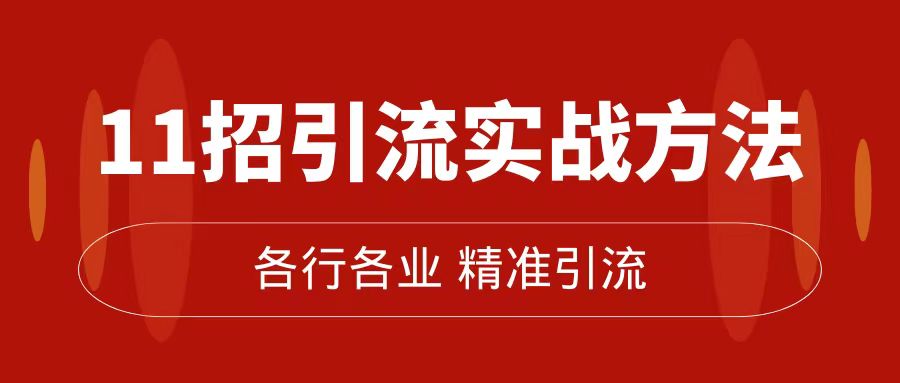 精准引流术：11招引流实战方法，让你私域流量加到爆（11节课完整版）九峰网创-分享创业资讯-最新网络创业项目-分享最新赚钱项目九峰网创