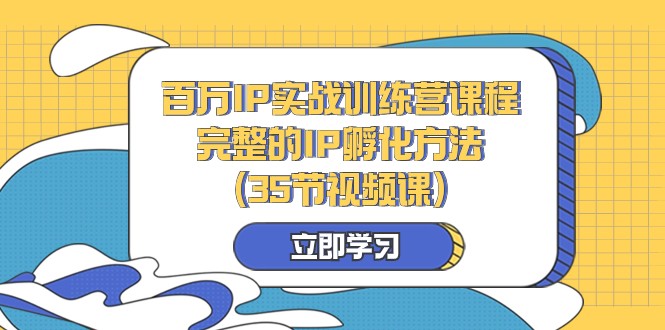 百万IP实战训练营课程，完整的IP孵化方法（35节视频课）九峰网创-分享创业资讯-最新网络创业项目-分享最新赚钱项目九峰网创