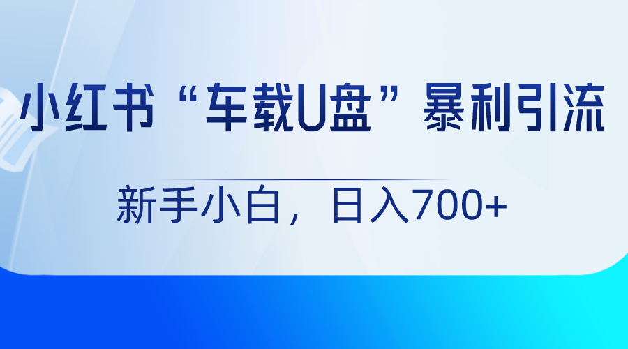 小红书“车载U盘”项目，暴利引流，新手小白轻松日入700+九峰网创-分享创业资讯-最新网络创业项目-分享最新赚钱项目九峰网创