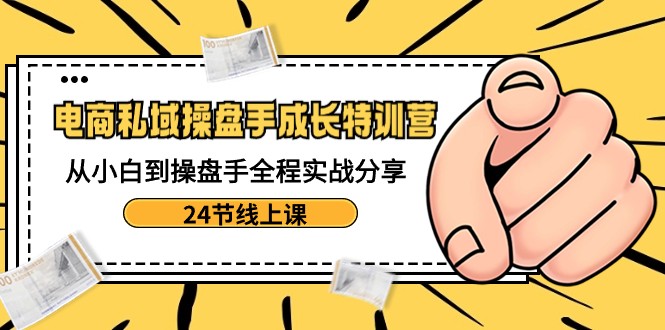 电商私域操盘手成长特训营：从小白到操盘手全程实战分享-24节线上课九峰网创-分享创业资讯-最新网络创业项目-分享最新赚钱项目九峰网创
